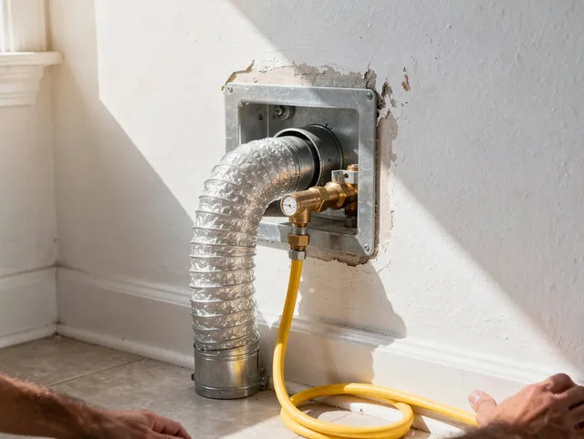 Northborough Dryer Vent Cleaning certified technician performing specialized gas dryer vent cleaning in Northborough